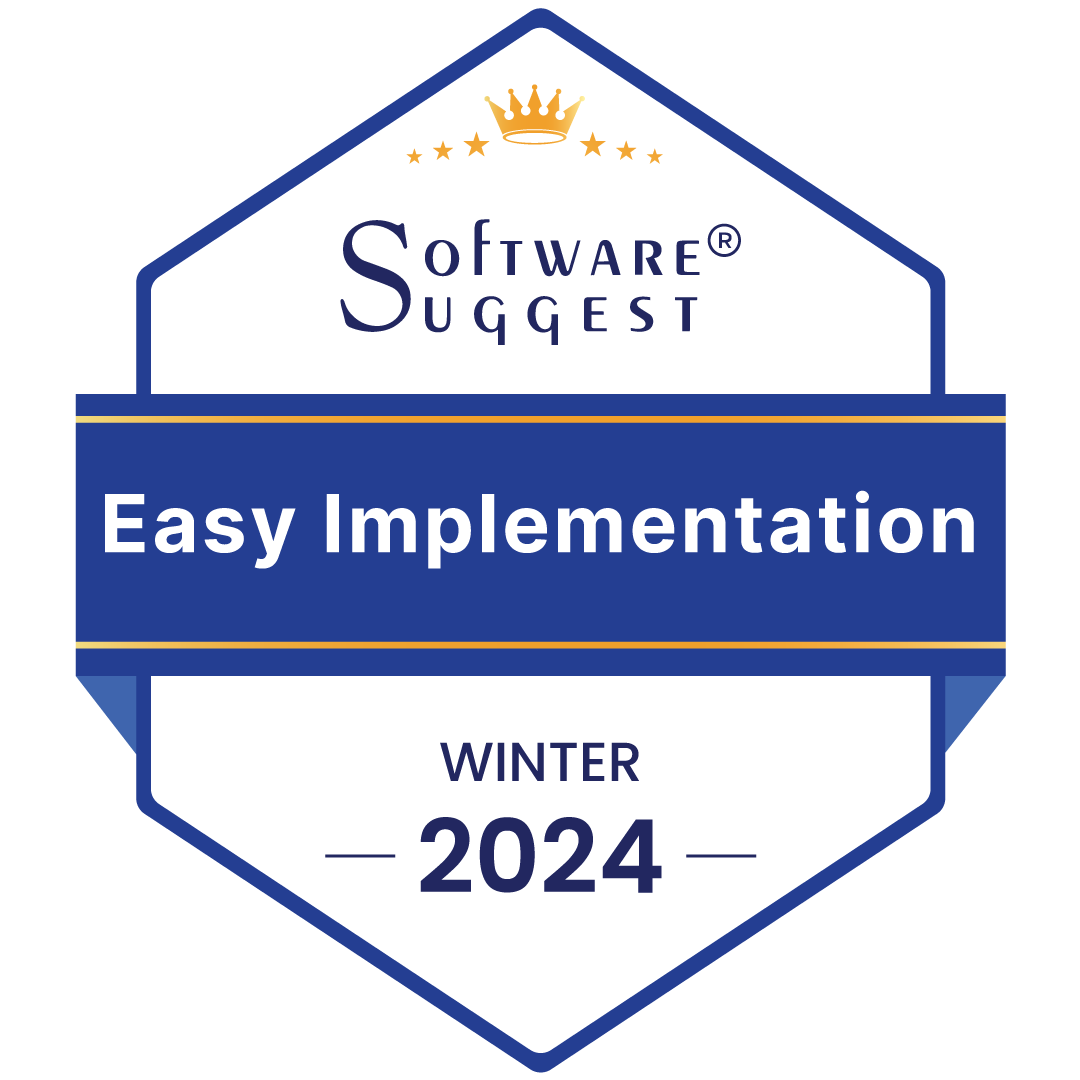 Easy Implementation Award<br/>by <strong>Software Suggest</strong>